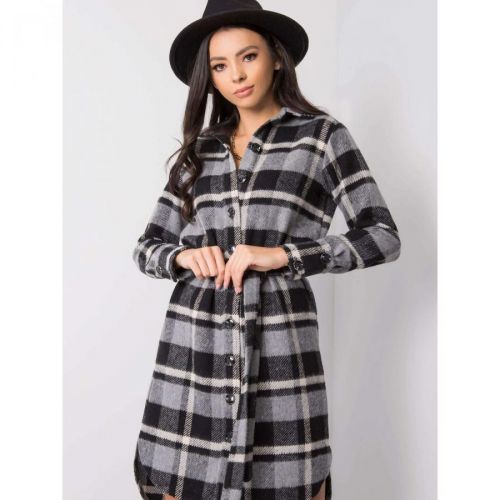 Gray and black plaid dress