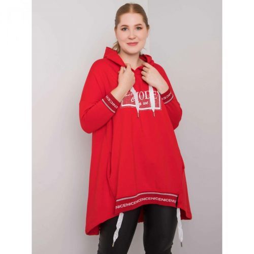 Women's plus size red sweatshirt with pocket
