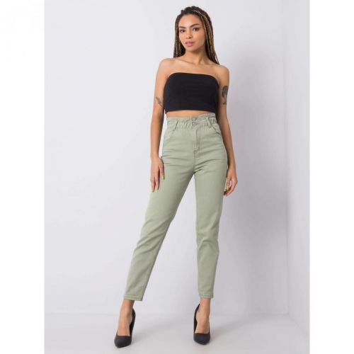 RUE PARIS Khaki high waist jeans