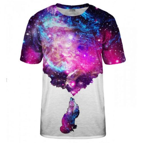 Bittersweet Paris Unisex's Galactic Wolf T-Shirt Tsh Bsp026