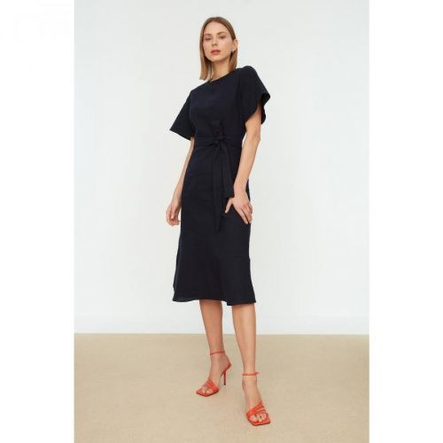 Trendyol Navy Belted Dress