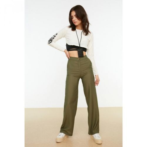 Trendyol Light Khaki Wide Leg Trousers