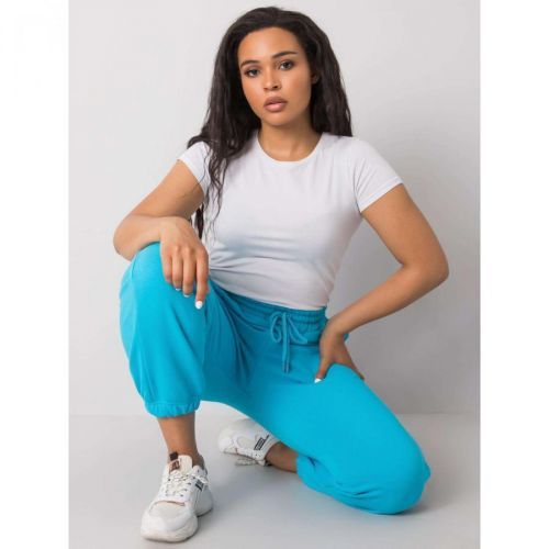 Plus size blue cotton sweatpants