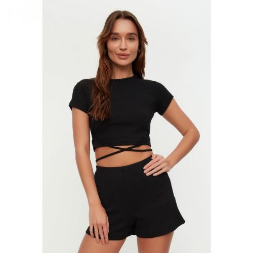 Trendyol Black Tie Detailed Camisole Knitted Blouse