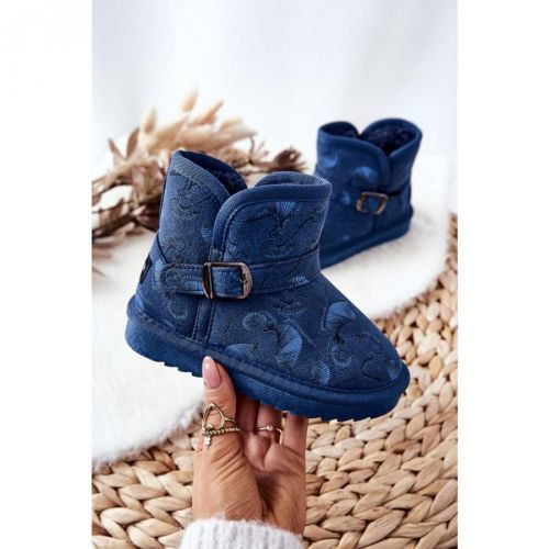 Children's Snow Boots With Fur Navy Kawai