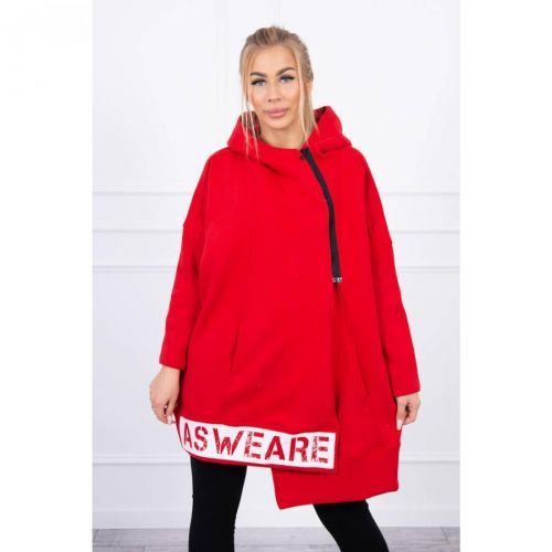 Insulated sweatshirt with a zipper red