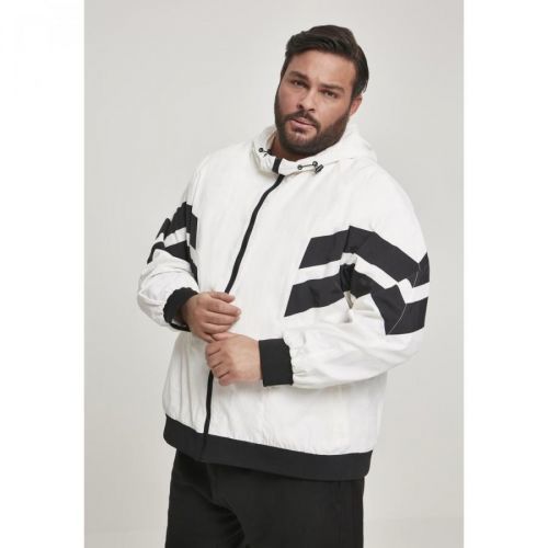 Crinkle Panel Track Jacket wht/blk