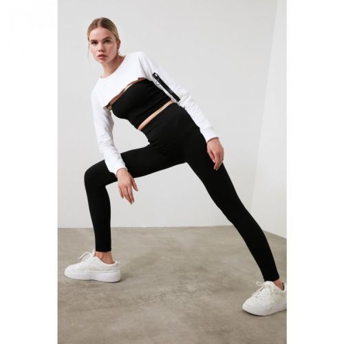 Trendyol Black Seamless Ribbed Sport Leggings