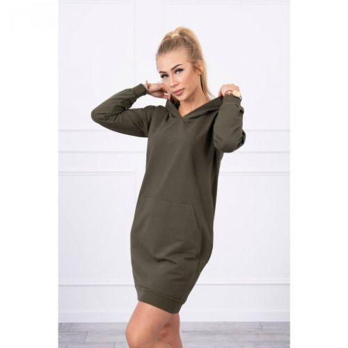 Hooded dress khaki