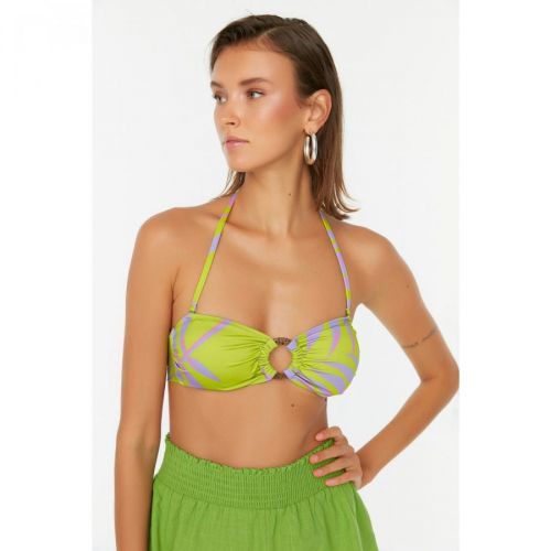 Trendyol Green Accessory Detailed Halterneck Bikini Top