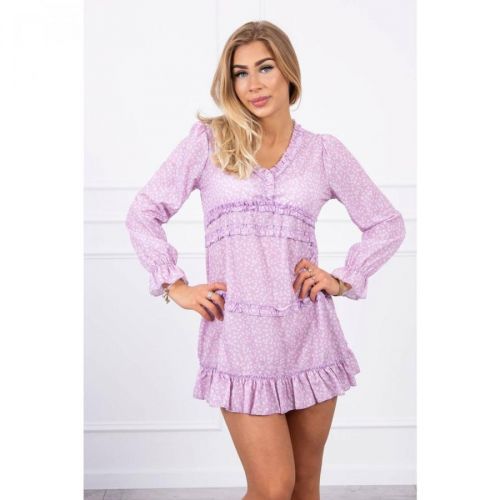 Dress with decorative frills purple