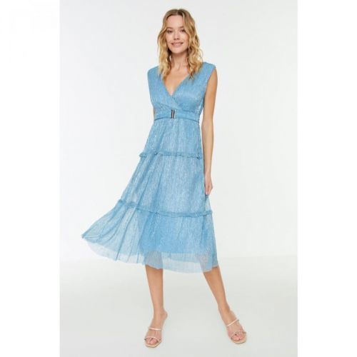 Trendyol Blue Sash Detailed Dress