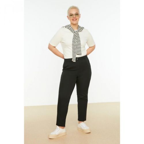 Trendyol Curve Black Cigarette Woven Trousers