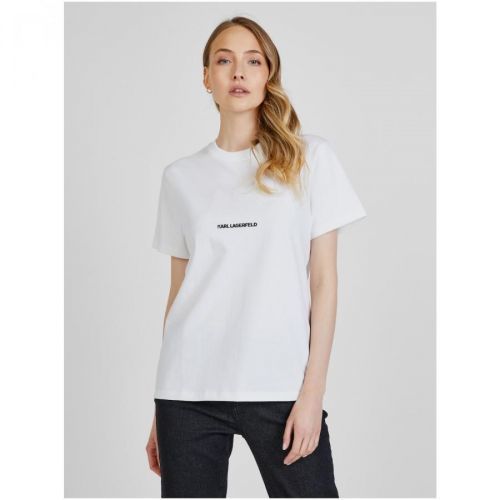 Bílé dámské tričko KARL LAGERFELD - Dámské