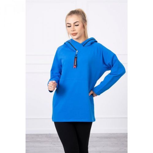 Tunic with a zipper on the hood Oversize mauve-blue