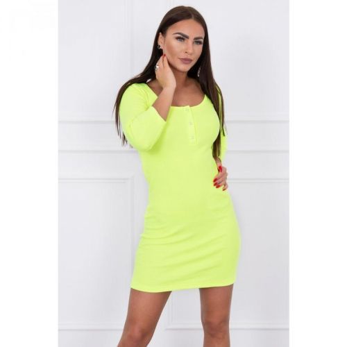 Dress with a neckline for naps yellow neon