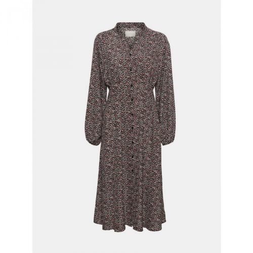 Šedo-černé květované midišaty Noisy May Lea - Dámské