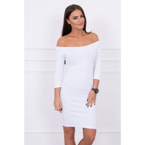 Dress fitted - ribbed white