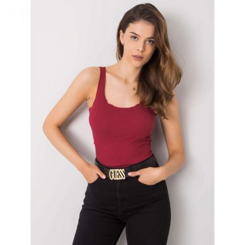 RUE PARIS Burgundy ribbed top