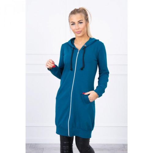 Hooded dress with a hood marine