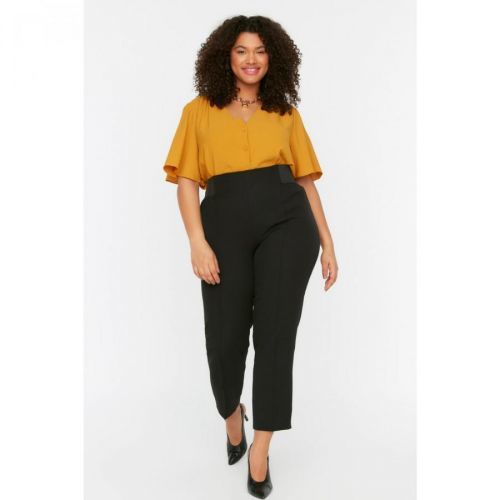 Trendyol Curve Black Elastic Waist Woven Trousers