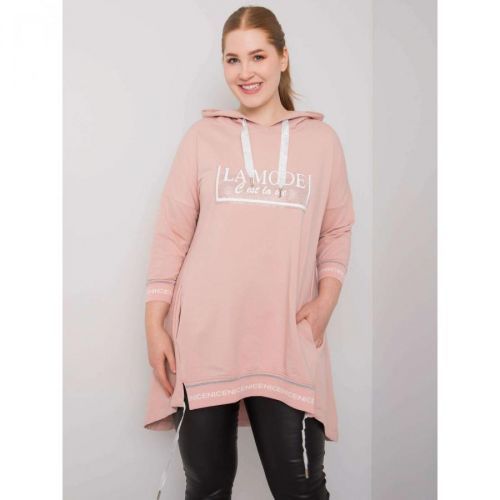 Dusty pink women's plus size sweatshirt with pocket