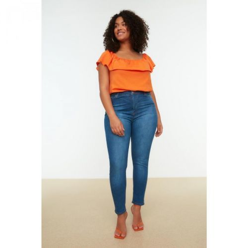 Trendyol Curve Indigo High Waist Skinny Jeans