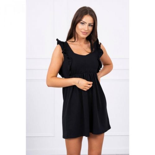 Dress with frills on the sides black