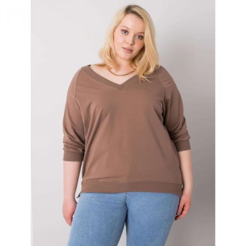 Brown plus size cotton sweatshirt