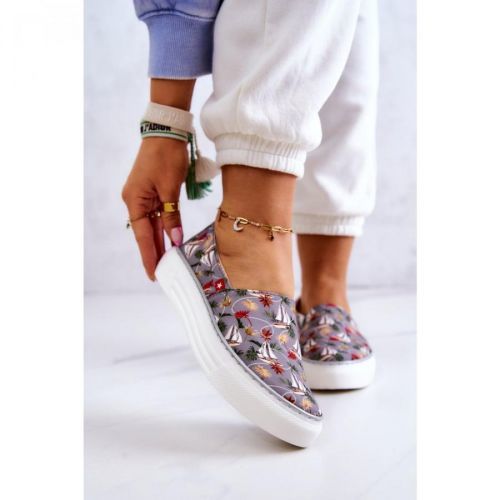 Women's Sneakers Slip On Memory Foam Big Star JJ276015 Grey