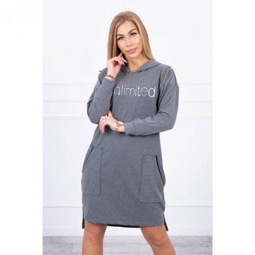 Dress with the inscription unlimited graphite