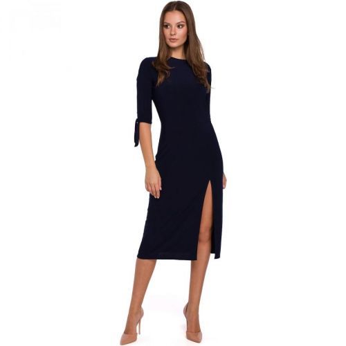 Makover Woman's Dress K007 Navy Blue