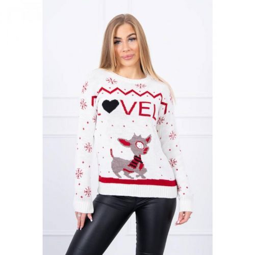 Christmas sweater with the inscription ecru