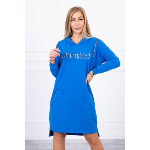 Dress with the inscription unlimited mauve blue