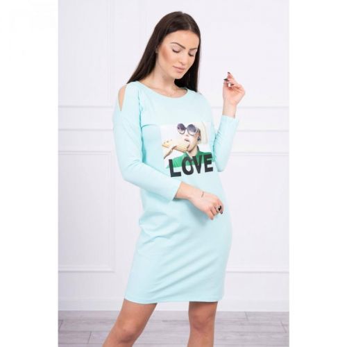 Dress with Love print mint