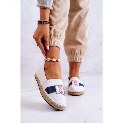 Women's Slip-On Espadrilles Big Star JJ274964 White and Navy Blue
