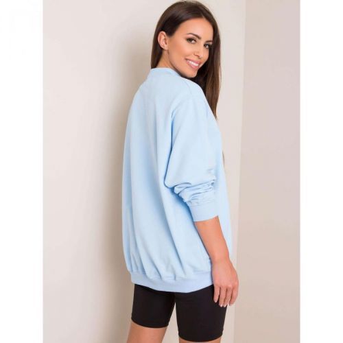 Basic light blue cotton sweatshirt