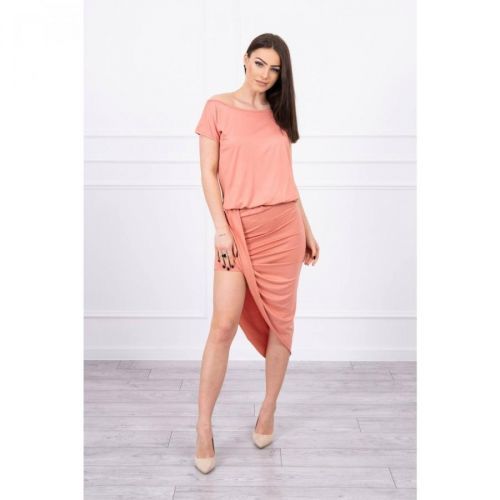 Asymmetric dress apricot