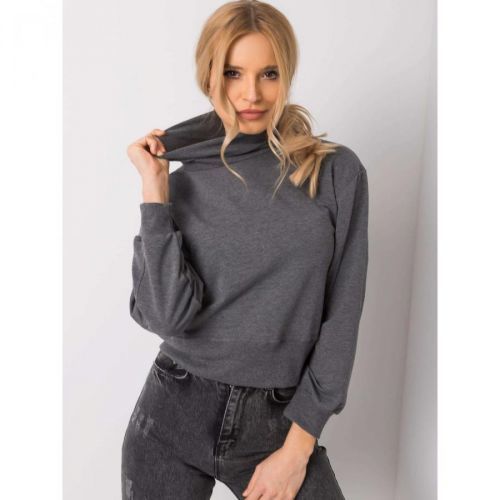 Basic dark gray turtleneck sweatshirt