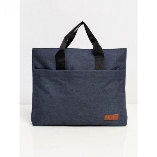 Navy blue fabric laptop bag