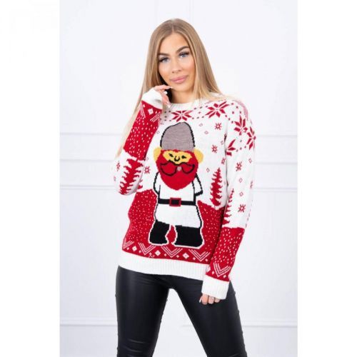 Christmas sweater with Santa Claus ecru