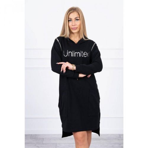 Dress with the inscription unlimited black