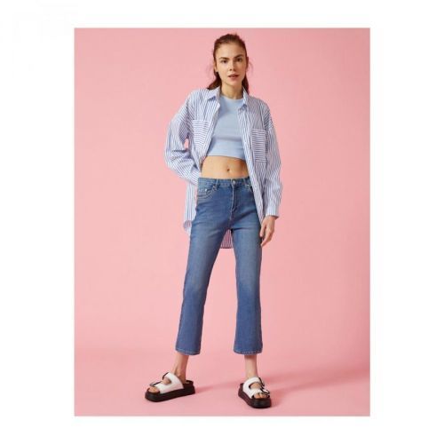 Koton Cotton Victorian Crop Jeans