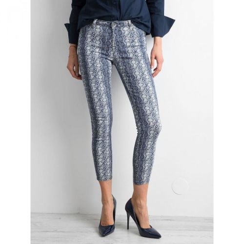 Pants with an animal motif, blue