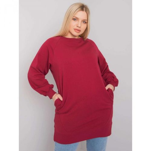 Women's plus size burgundy cotton sweatshirt