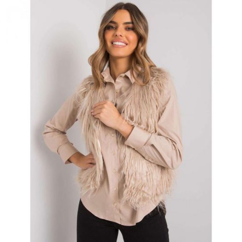 OCH BELLA Beige fur vest
