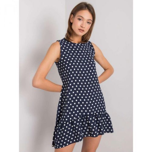 RUE PARIS Ladies' navy blue dress with polka dots