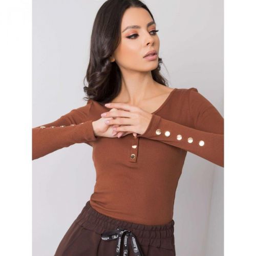 RUE PARIS Brown blouse with buttons