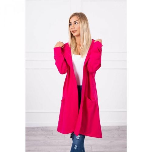 Cape with a hood oversize fuchsia