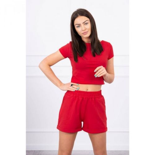 Cotton set with shorts red